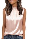 Blusa de camisola de seda e cetim Funlingo rosa claro 2XL Blusa de camisola de seda e cetim Funlingo rosa claro 2XL