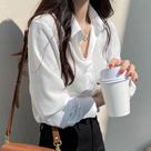 Blusa De Chiffon plus Size Para Mulheres, Manga Longa, Estilo Clássico Solto, Camisa Simples