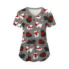 Blusa De Enfermagem Feminina Com Estampa De Gato Fofo, Uniforme Cirúrgico Veterinário De Verão Com