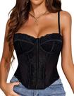 Blusa de espartilho Avidlove Black Lace Bustier Underwire Gothic Women