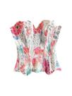 Blusa de espartilho WDIRARA, renda, corpete, malha vermelha/branca, feminina
