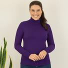 Blusa De Frio Cacharrel Feminina Gola Alta Tricot Cor:Roxo