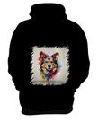 Blusa de Frio Cachorro Ilustrado Cromático Abstrato 1