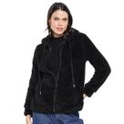 Blusa De Frio Casaco Teddy Moletom Com Zíper Pelúciado Feminino