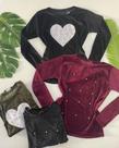 Blusa de frio coração Blusa de frio coração