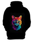 Blusa de Frio de Gatinho Colorido Neon Vetor 1 Blusa de Frio de Gatinho Colorido Neon Vetor 1