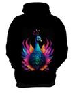 Blusa de Frio de Pavão Colorido Neon Vetor 16