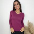Blusa de frio Feminina Gola V Manga Longa basica Segunda Pele inverno Blusa de frio Feminina Gola V Manga Longa basica Segunda Pele inverno