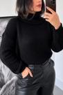 Blusa De Frio Feminina Suéter Tricô Gola Alta Moda Outono Inverno 2026 Blusa De Frio Feminina Suéter Tricô Gola Alta Moda Outono Inverno 2026