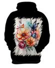 Blusa de Frio Flores e Borboletas Pintura 2