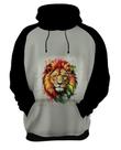 Blusa de Frio Leão Ilustrado Cromático Abstrato Rei 6 Blusa de Frio Leão Ilustrado Cromático Abstrato Rei 6