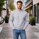 Blusa De Frio Masculina Moletom Gola Redonda Casual Sem Estampa