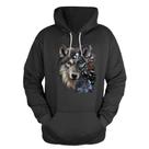 Blusa De Frio Moletom Canguru Capuz Lobo Peças Blusa De Frio Moletom Canguru Capuz Lobo Peças