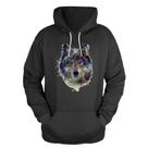 Blusa De Frio Moletom Canguru Com Capuz Lobo Color