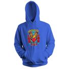 Blusa de Frio Moletom flanelado com Capuz Estampa Digital Unissex Envio Imediato Coração com Espada Azul