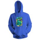 Blusa de Frio Moletom flanelado com Capuz Estampa Digital Unissex Envio Imediato Dragão Azul Amarelo
