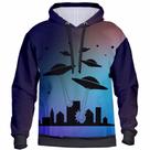 Blusa de Frio Moletom Masculino Feminino Alien 3D HD ET Com Capuz Flanelada Confortável