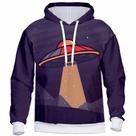 Blusa de Frio Moletom Masculino Feminino Alien 3D HD ET Com Capuz Flanelada Confortável