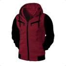 Blusa de Frio Raglan Masculina com Capuz e Zíper