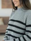 Blusa de inverno em fio tricô cinza e preto Blusa de inverno em fio tricô cinza e preto