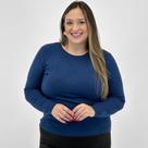 Blusa de Lã City Lady Plus Size Gola Redonda Feminina