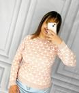 Blusa de lã de coração - nude - veste até o 44