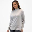 Blusa de Lã Dunialin Canelada Gola Alta com Zíper Feminina Blusa de Lã Dunialin Canelada Gola Alta com Zíper Feminina