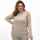 Blusa de Lã Dyordhana Plus Size Gola Alta Feminina Blusa de Lã Dyordhana Plus Size Gola Alta Feminina