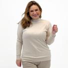 Blusa de Lã Dyordhana Plus Size Texturizada Gola Alta Feminina Blusa de Lã Dyordhana Plus Size Texturizada Gola Alta Feminina