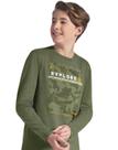 Blusa de Malha Manga Longa Juvenil Meninos Estampa em Relevo