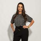 Blusa de Manga Casual e Confortável Feminina em Malha