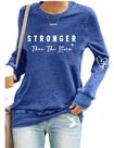 Blusa de manga comprida QYZ-Top Stronger Than The Storm Blue 2XL