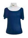 Blusa de Manga Curta Azul em Viscolycra