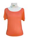 Blusa de Manga Curta Laranja em Viscolycra