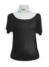 Blusa de Manga Curta Preta em Viscolycra