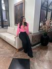 Blusa de manga longa cor rosa