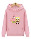 Blusa de Moletom Canguru Bob Esponja e Patrick Blusa de Moletom Canguru Bob Esponja e Patrick