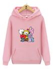 Blusa de Moletom Canguru BTS Mascotes BT21 Kpop III Blusa de Moletom Canguru BTS Mascotes BT21 Kpop III