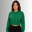 Blusa de Moletom Cropped Flanelado Fechada Habana