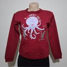 Blusa de moletom gola redonda vinho marssala