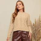 Blusa de Mousse Tranças Tricot Premium Quentinha e Macia Elegante Inverno TR3192