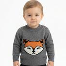 Blusa de Raposa Tricô Kids Cinza Escuro