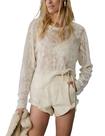 Blusa de renda Aimiray feminina com estampa floral de manga comprida