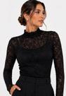 Blusa de Renda Manga Longa com Gola Alta Preto Salvatore Blusa de Renda Manga Longa com Gola Alta Preto Salvatore