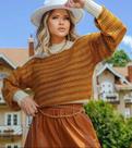 Blusa de tricot caramelo