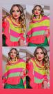 Blusa de tricot colorido Blusa de tricot colorido