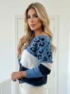 Blusa de Tricot Feminina Onça Malha Leve Estampa Selvagem Atemporal