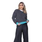 Blusa de Tricot Feminina Ralm listrada multicolor TR1195