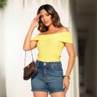 Blusa De Tricot Ombro A Ombro Feminino Revanche Roteia