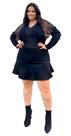 Blusa de Tricot Plus Size Sueter Frio Gola V Trança Inverno